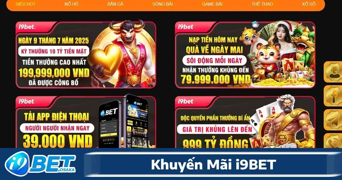 Khuyến mãi I9BET 3 Các lợi ích này thực sự là hướng đi chiến lược giúp nhà cái thu hút và giữ chân các thành viên trung thành, đồng thời nâng cao trải nghiệm giải trí cá cược an toàn, vui vẻ hơn.
