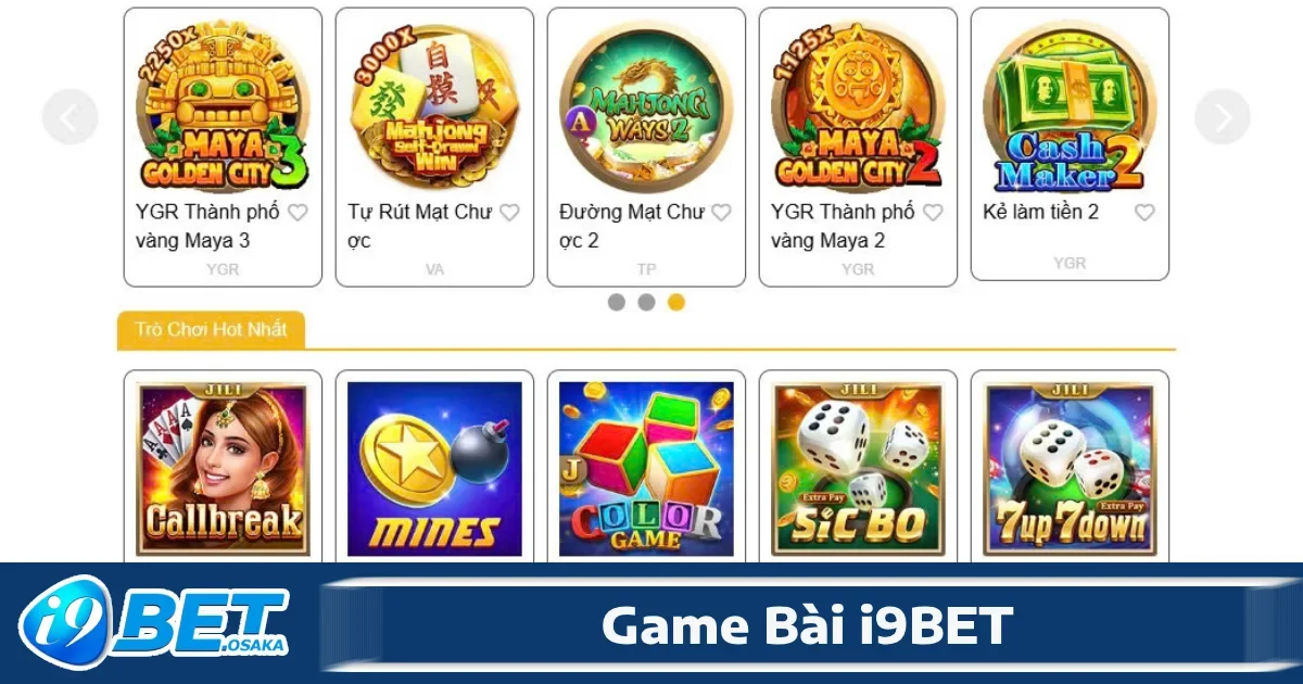 Game Bài i9BET 4 Game bài I9BET với những cải tiến không ngừng đã và đang tạo ra lợi thế cạnh tranh rõ rệt so với các đối thủ khác.