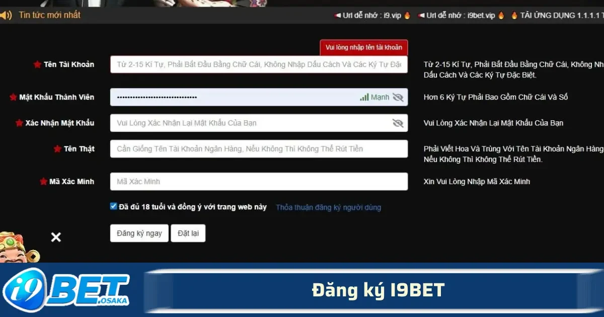 Đăng Ký I9BET – Bắt Đầu Hành Trình Cá Cược Chỉ Với Vài Thao Tác Đơn Giản 5 Việc chuẩn bị sẵn các thông tin cá nhân chính xác giúp quá trình Đăng ký I9BET được diễn ra thuận lợi, tránh các lỗi về sau khi đăng nhập hoặc rút tiền.